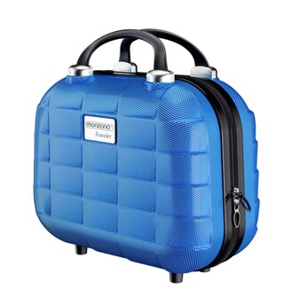 Hartschalenkoffer-Set Exopack inkl. Beautycase in blue, black & beige