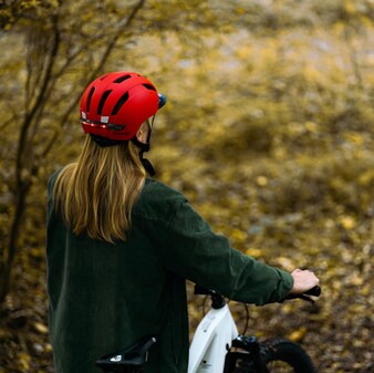 Fahrradhelm ECO Urban in rot & grau